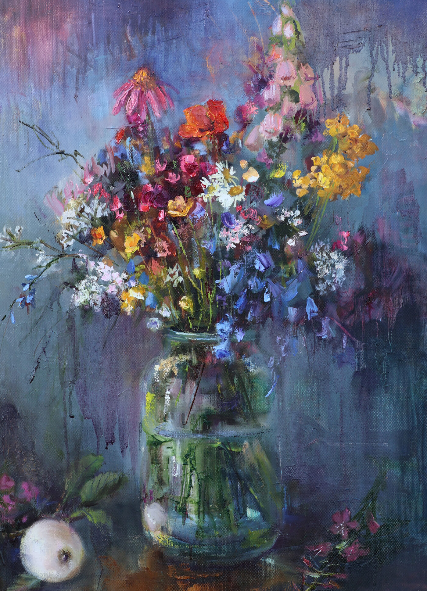 SOLD) Wild Flowers, Oil Painting on Canvas, 70 x 50 cm - SOLD