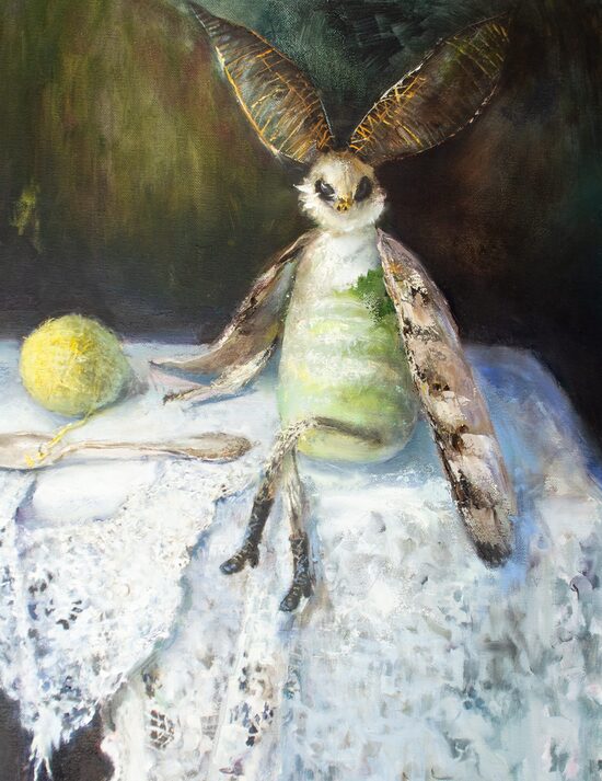 Clothes Moth, Oil Painting on Canvas, 70 x 50 cm