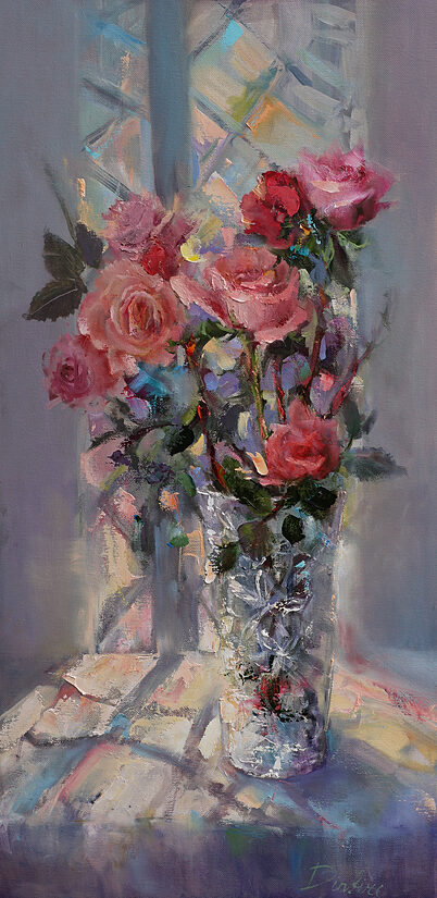 Gaismas Ziedi, Eļļas Glezna uz Audekla, 80 x 40 cm