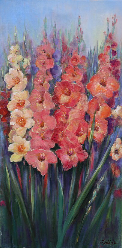 Gladioli, Oil Painting on Canvas, 40 x 80 cm