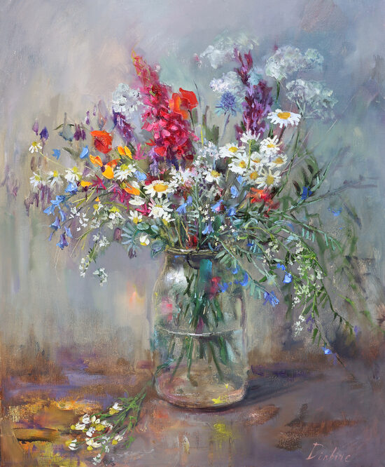 Savvaļas Puķes, Eļļas Glezna uz Audekla, 60 x 50 cm