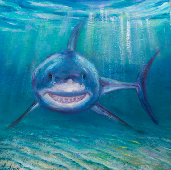Shark, Oil Painting on Canvas, 50 x 50 cm