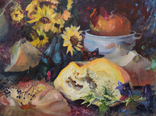 Still Life of Autumn, Oil Painting on canvas, 60 x 80 cm