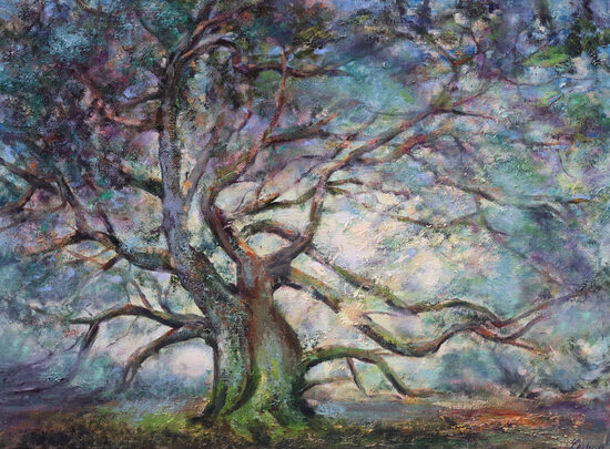 Blooming Abstract Tree, Oil Painting on Canvas, 60 x 80cm