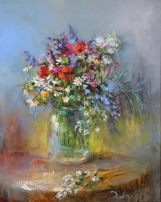 Wild Flower Bouquet, Oil Painting on Canvas, 50 x 40 cm