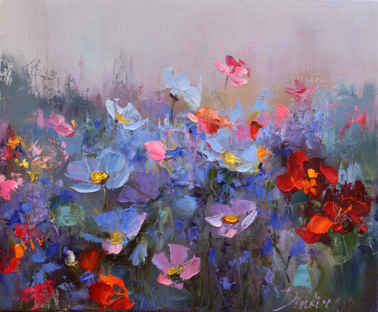 Wild Roses, Oil Painting on Canvas, 25 x 30 cm