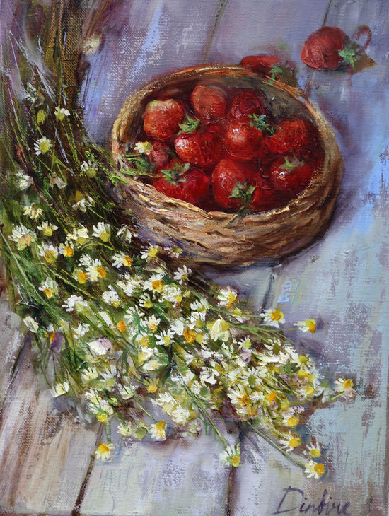 Strawberries, Oil Painting on Canvas, 50 X 40 cm
