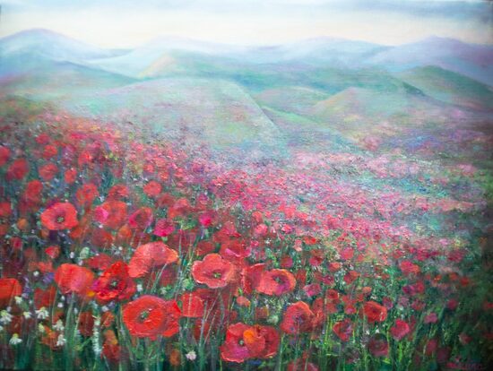 Poppy Field ,Oil Painting on Canvas, 60 x 80 cm