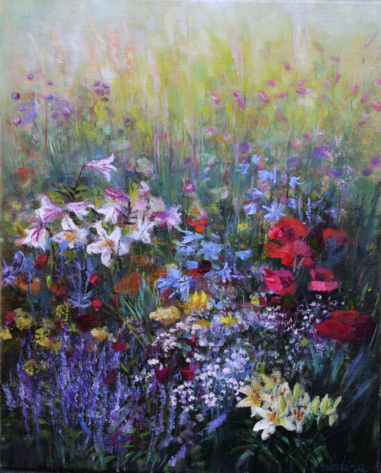 Wild Flowers Meadow, Oil Painting on Canvas, 50 x 40 cm