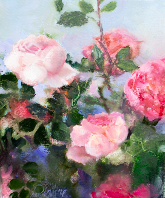 (SOLD) Roses, Oil Painting on Canvas, 30 x 25 cm