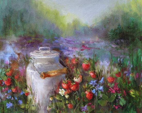 Strawberries, Oil Painting on Canvas, Size: 40 X 50 cm
