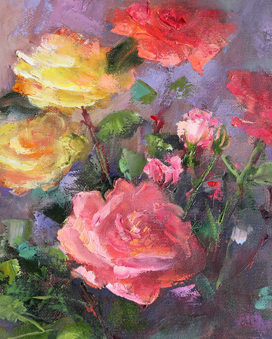 (SOLD) Roses, Oil Painting on Canvas, 30 x 25 cm