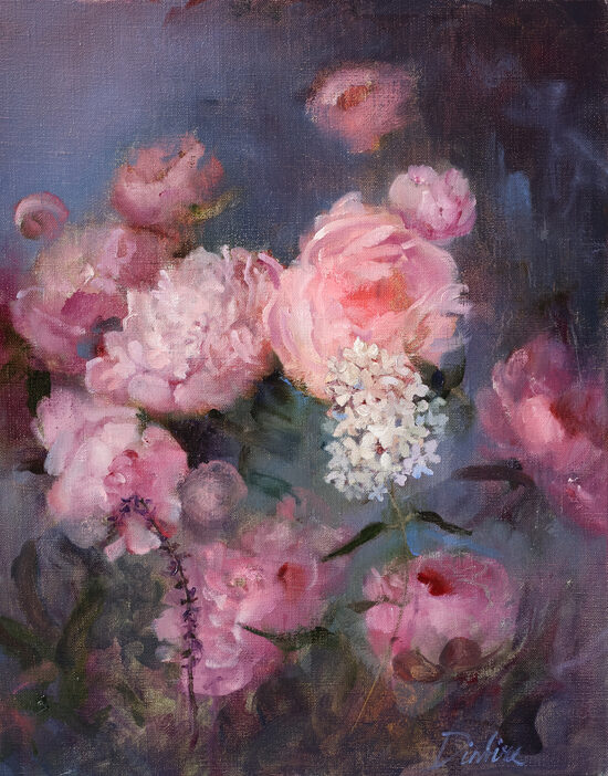 Pink Peonies, Oil Painting on Canvas, 50 x 40 cm