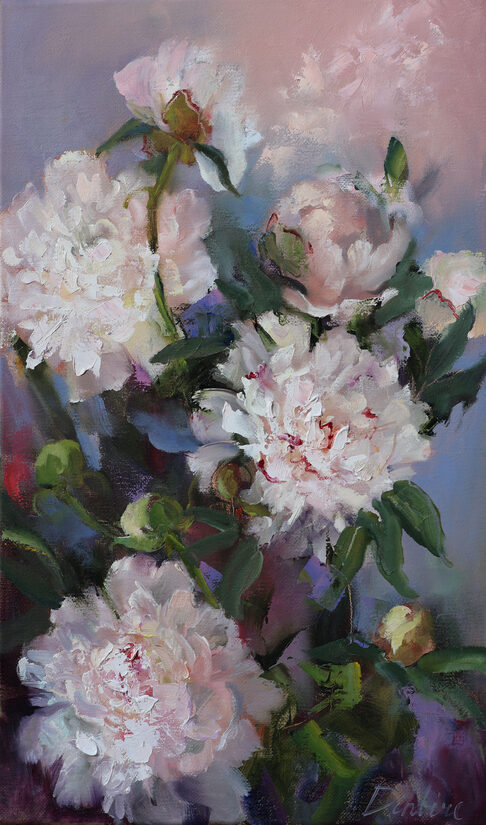 Peony, Oil Paining on Canvas, 50 x 30 cm