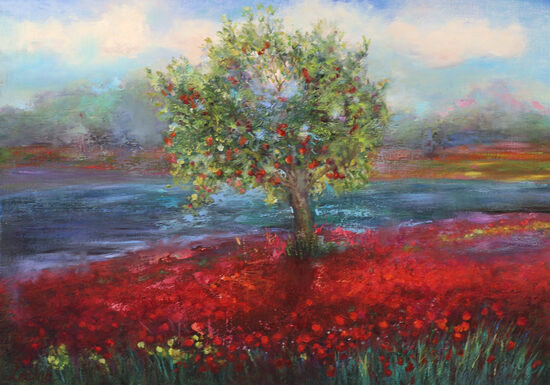 Blooming Apple Tree, Oil Painting on Canvas, 50 x 70 cm