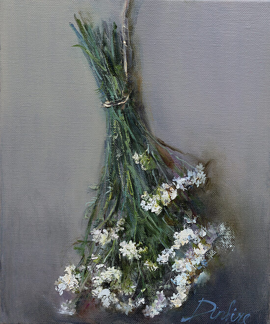 Impresionisma Ziedi, Eļļas Glezna uz Audekla, 30 x 25 cm