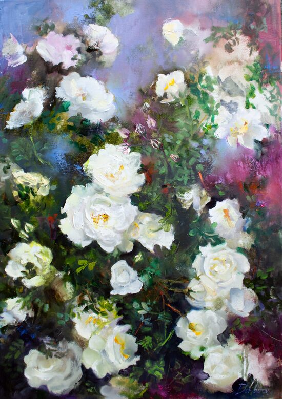 Wild Roses, Oil Painting on Canvas, 70 x 50 cm