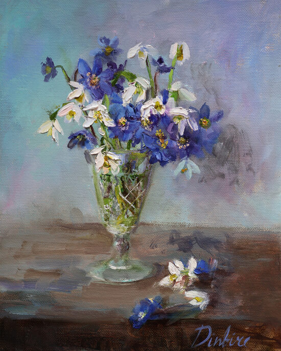 Savvaļas Puķes, Eļļas Glezna uz Audekla, 30 x 25 cm