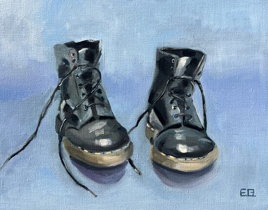 Black Boots, Oil Painting on Canvas, 40 x 50 cm