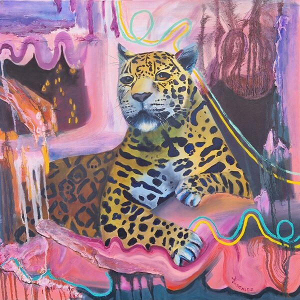 Leopard, Oil Painting on Canvas, 90 X 90cm