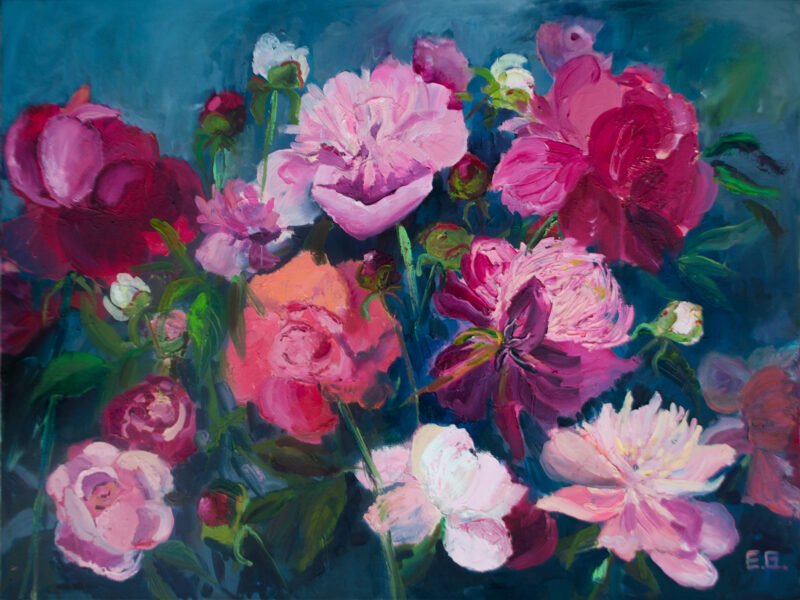 (SOLD) Red Roses, Oil Painting on Canvas, Size: 60 X 80 cm, ships in a box