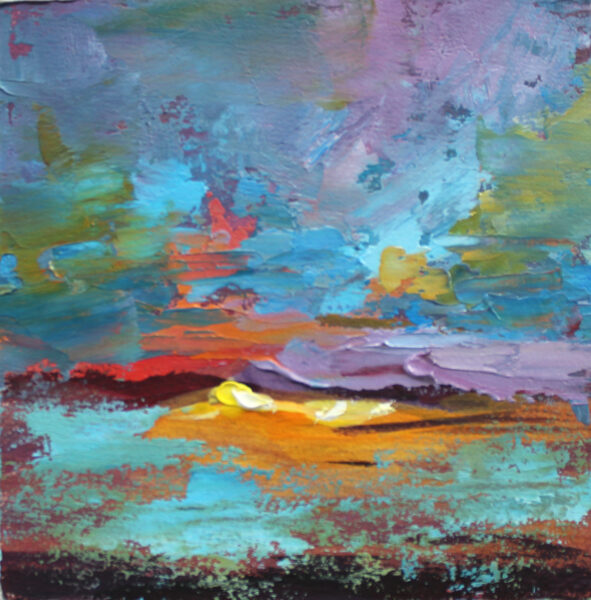 (SOLD) Abstract Small, Oil Painting, 8 x 8 cm