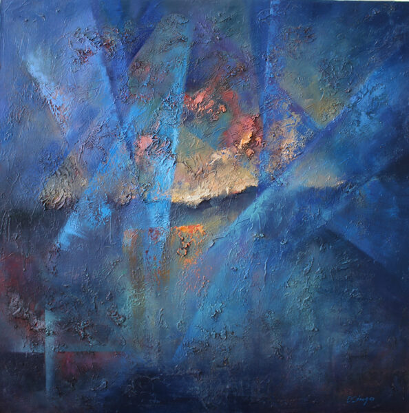 Abstract Blue, Oil Painting on Canvas, Size: 60 X 60 cm