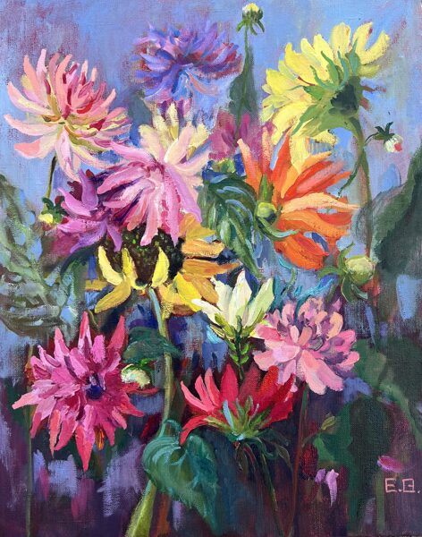 (SOLD)Autumn Flowers, Oil Painting on Canvas, 50 X 40