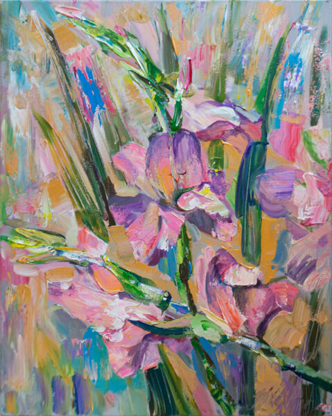 Colorful Flowers, Oil Painting on Canvas, Size: 50 X 40 cm, ships in a box