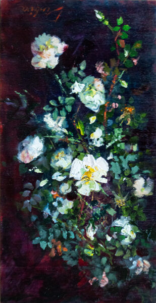 (SOLD) Wild Roses, Oil Painting on Canvas, 40 X 20cm