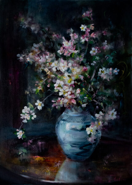 (SOLD) Apple Tree, Oil Painting on Canvas, Size: 70 X 50 cm, ships in a box