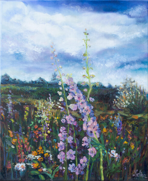 (SOLD),Flowers, Oil Painting on Canvas, Size: 46 X 38 cm, ships in a box