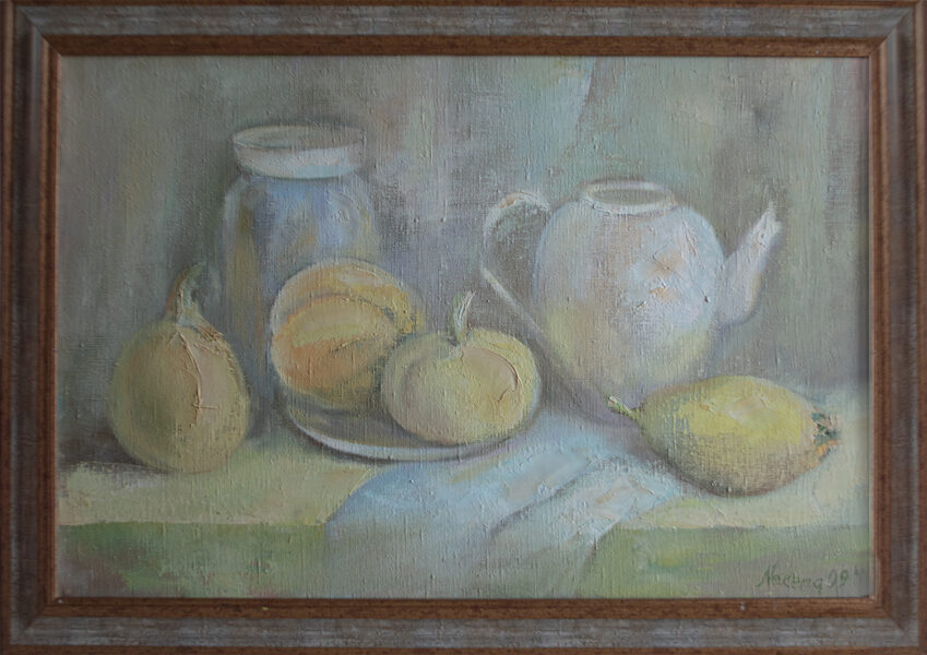 Klusā Daba, Eļļas Glezna uz Audekla, Izmērs: 61 X 89 cm, piegādā kastē