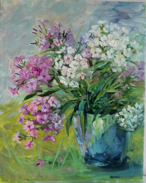 Phlox Flowers, Oil Painting on Canbas, 50 X 40cm