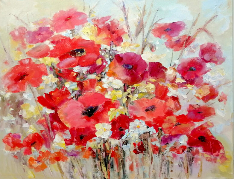 (SOLD) Wild Flowers, Oil Painting on Canvas, 70 x 90 cm