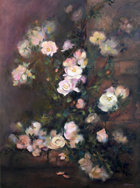 (SOLD) Wild Roses, Oil Painting on Canvas, 80 X 60cm