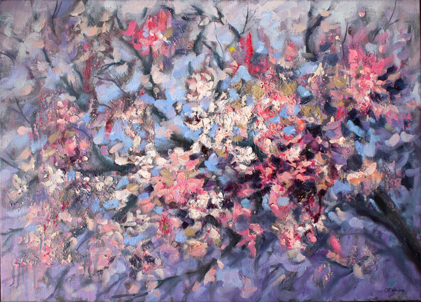 Sakura, Eļļas Glezna uz Audekla, 50 X 60 cm