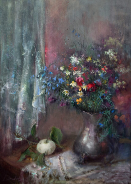 (SOLD) Morning in the Meadow, Oil Painting on Canvas, 70 x 50 cm