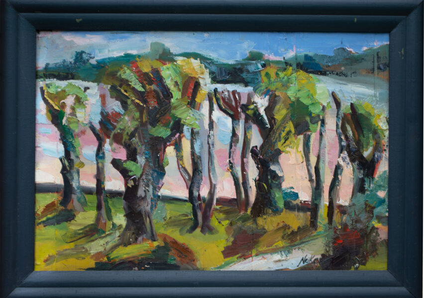 Green Trees, Oil Painting on Canvas, Size: 62 X 90 cm, ships in a box