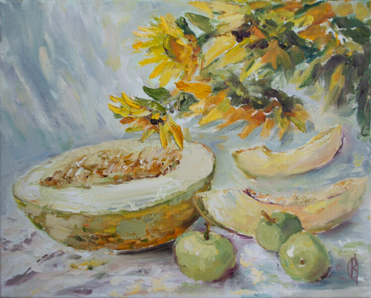 Still Life, Oil Painting on Canvas, Size: 40 X 50 cm, ships in a box