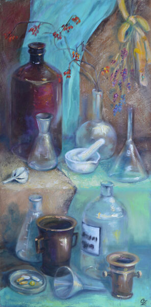 Local Healer's Pharmacy, Oil Painting on Canvas, 100 X 50cm