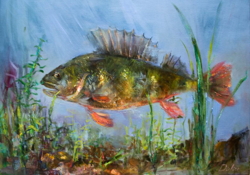 Fish in the Water, Oil Painting on Canvas, 50 x 70 cm