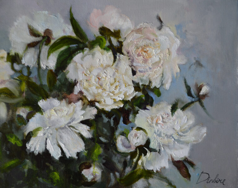 (SOLD) Peonies Flowers, Oil Painting on Canvas, 50 X 40cm