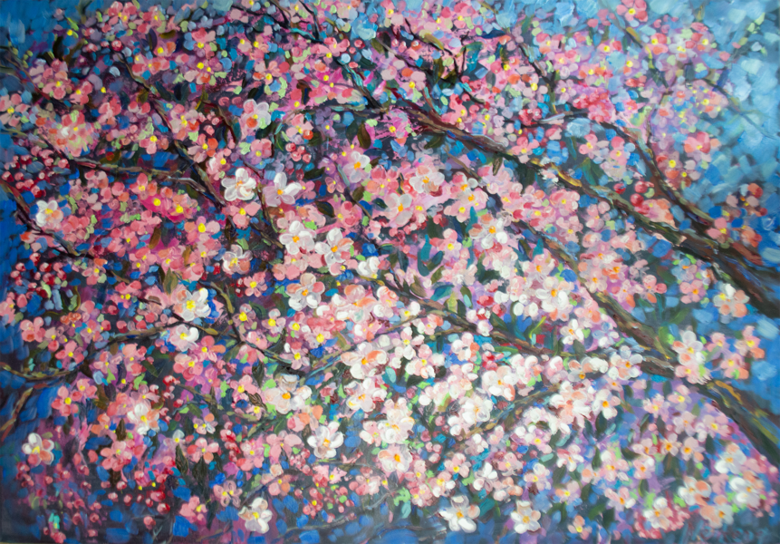 Spring Blooms, Oil Painting on Canvas, 70 x 100 cm