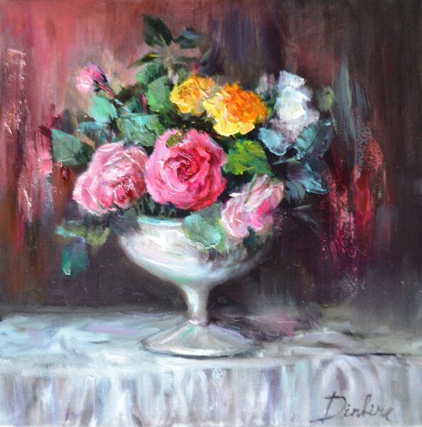 Roses, Oil Painting on Canvas, 40 X 40 cm