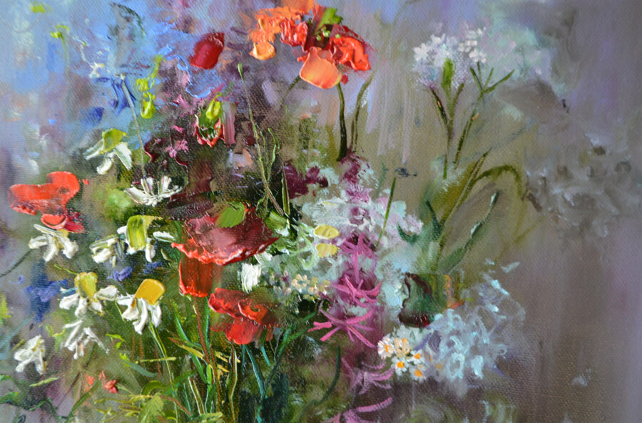 (SOLD) Flowers in Vase, Oil Painting on Canvas, 50 x 40 cm