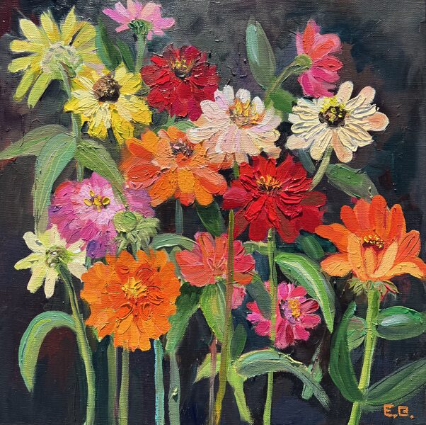 Wild Flowers, Oil Painting on Canvas, 40 x 40 cm