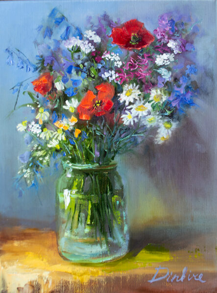 (SOLD) Summer Flowers, Oil Painting on Canvas, 50 x 60 cm