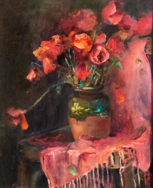 Still life, Oil Painting on Stretched Canvas, Size: 72.5 X 58.2cm, ships in a box