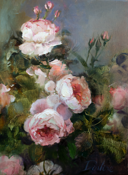 (SOLD) Pink Roses, Oil Painting on Canvas, 40 x 30 cm